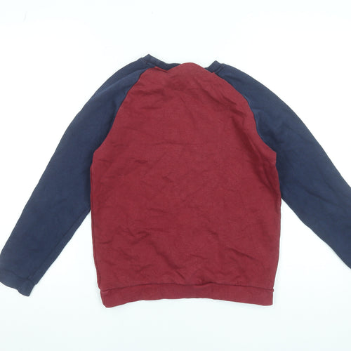 Adidas Boys Multicoloured 11-12 Years Pullover Sweatshirt Crew Neck Logo