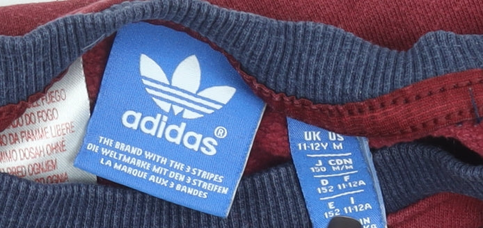 Adidas Boys Multicoloured 11-12 Years Pullover Sweatshirt Crew Neck Logo