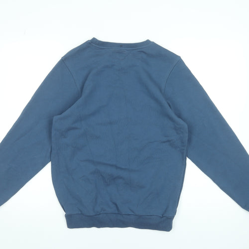 Tucker Budzyn Women's Blue Cotton Pullover Sweatshirt Size S Dog Print