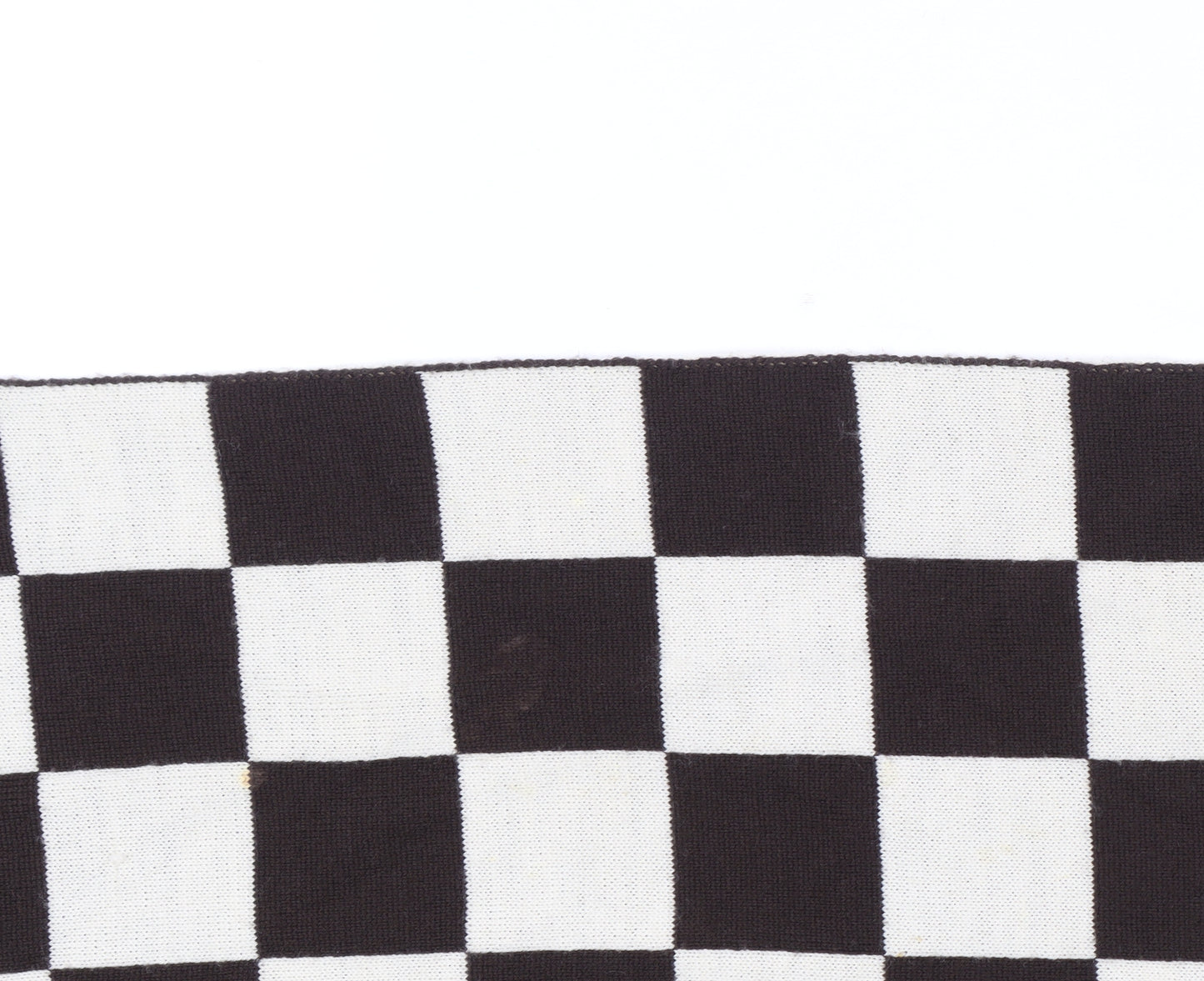 Fendi Women’s Black & White Wool Rectangle Scarf Check Pattern Made in Italy