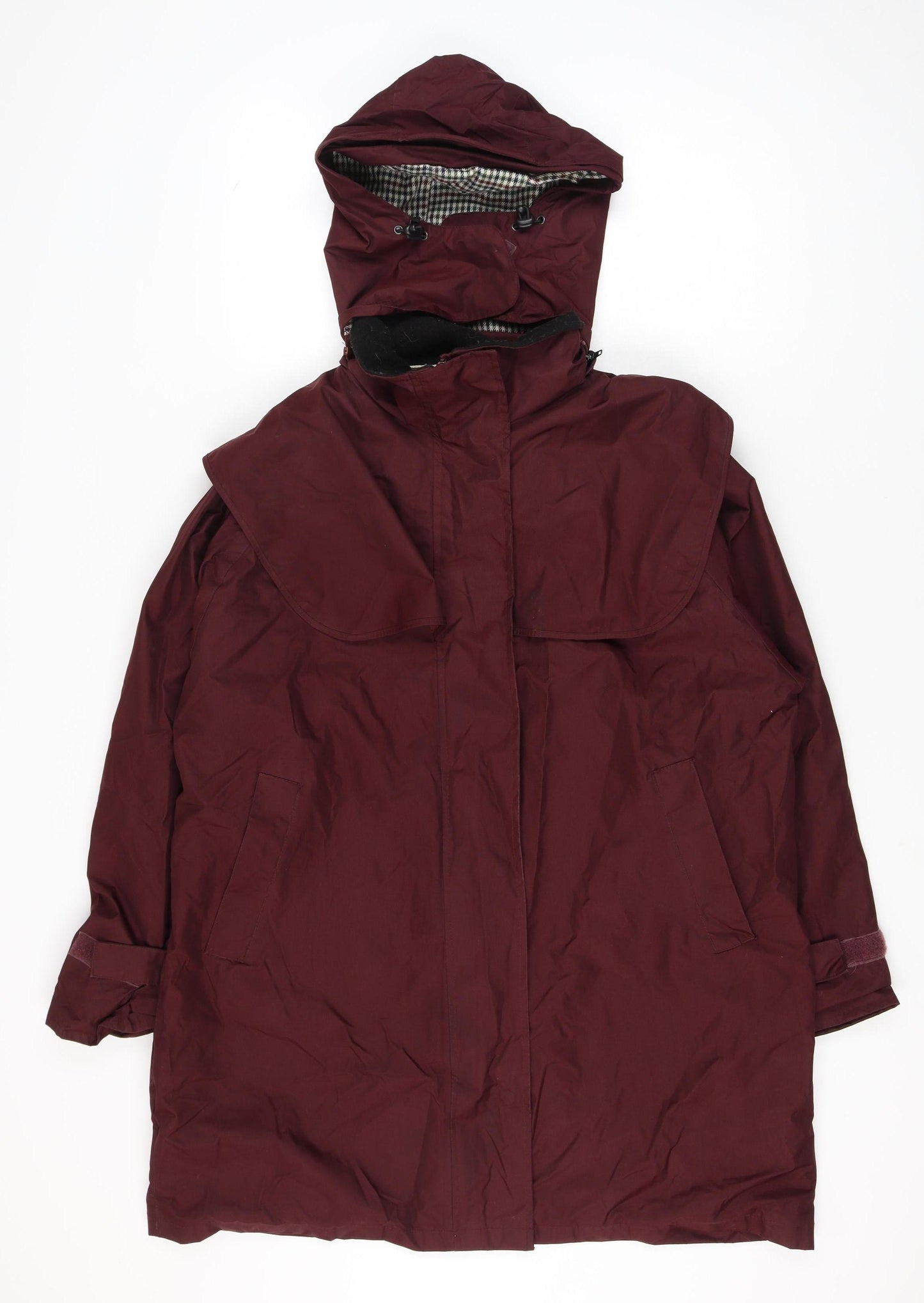 Taberry Womens Red Hooded Long Parka Waterproof