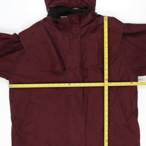 Taberry Womens Red Hooded Long Parka Waterproof