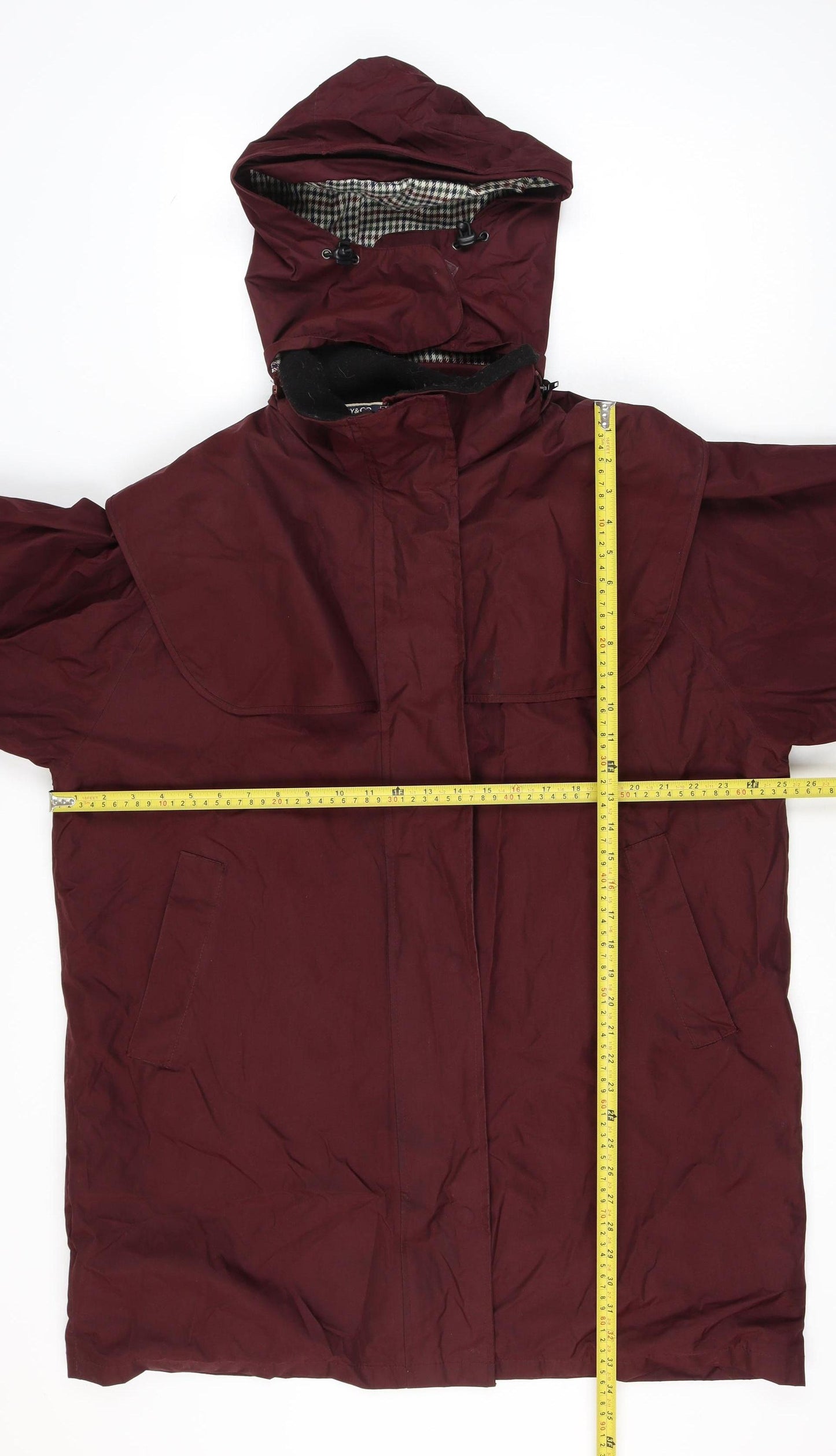Taberry Womens Red Hooded Long Parka Waterproof