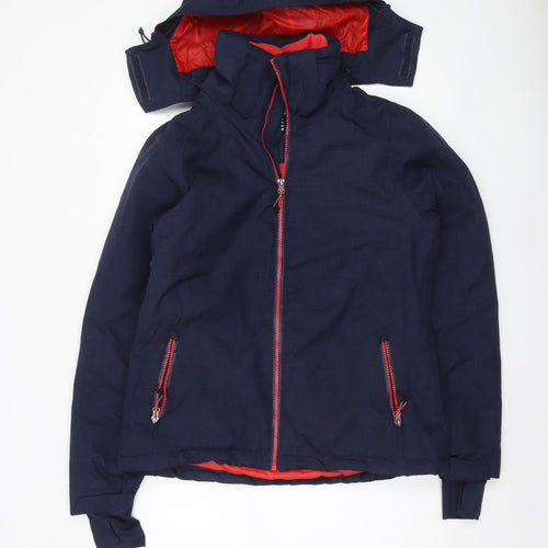 Crivit Women’s Blue Hooded Puffer Jacket Size 12 Water Resistant