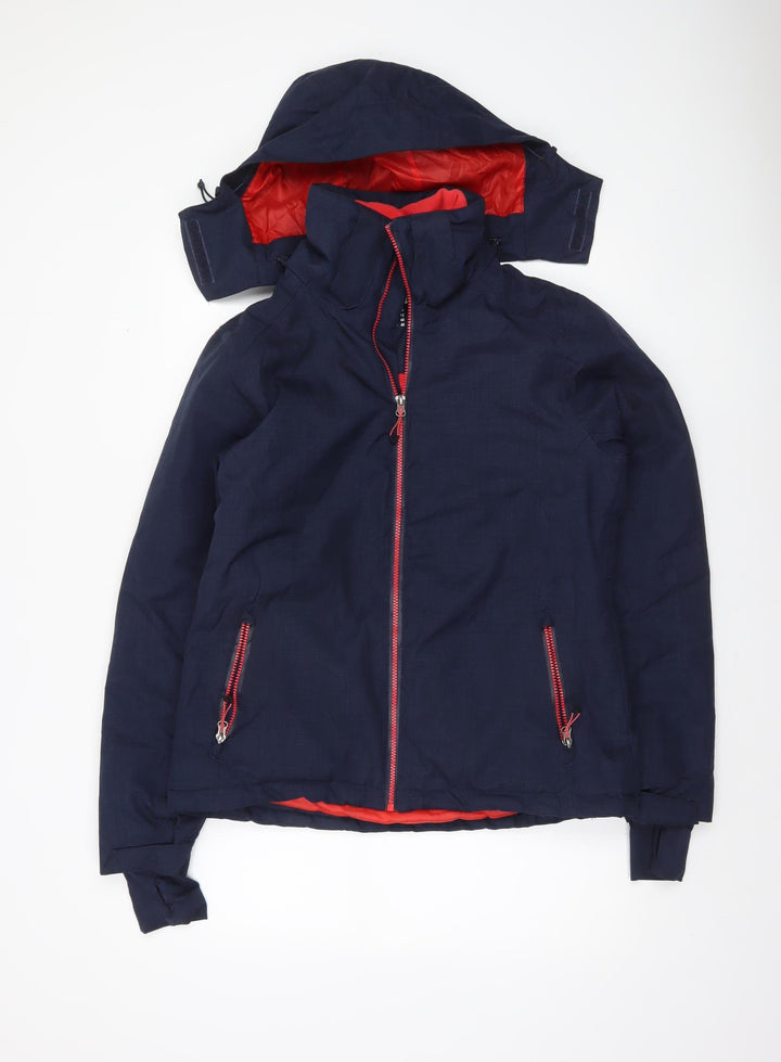 Crivit Women’s Blue Hooded Puffer Jacket Size 12 Water Resistant