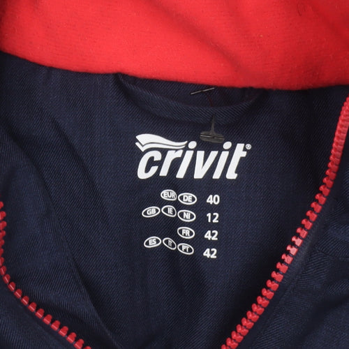 Crivit Women’s Blue Hooded Puffer Jacket Size 12 Water Resistant
