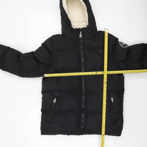 SoulCal & Co Boys Black Hooded Puffer Jacket 13 Years Winter Coat