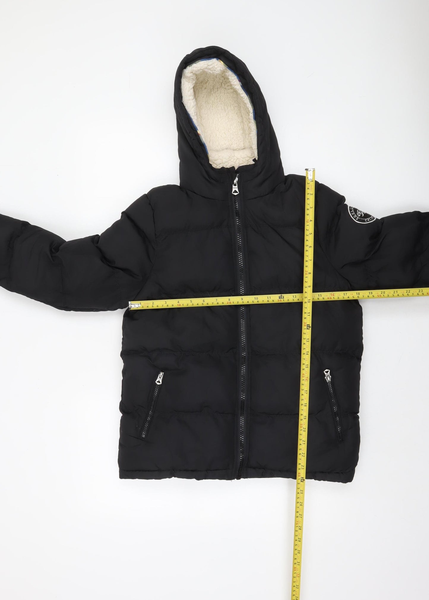 SoulCal & Co Boys Black Hooded Puffer Jacket 13 Years Winter Coat