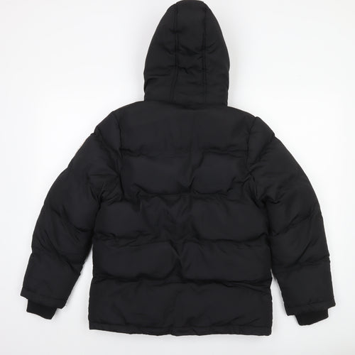 SoulCal & Co Boys Black Hooded Puffer Jacket 13 Years Winter Coat