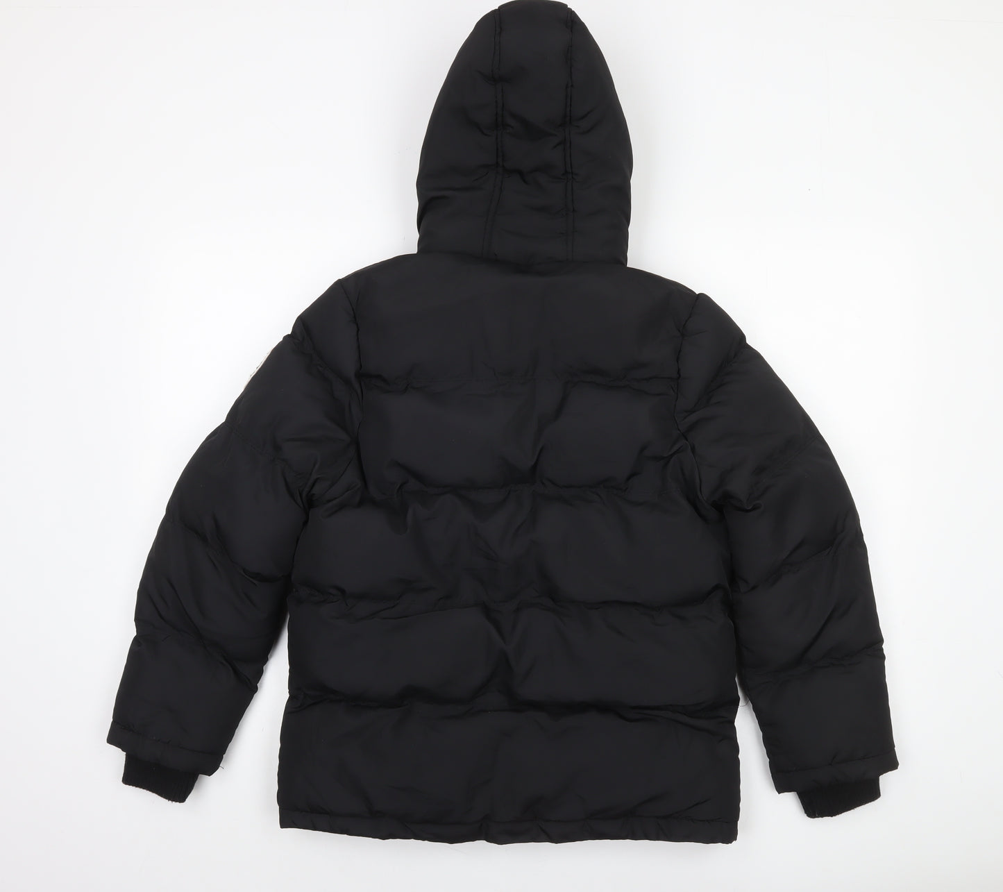 SoulCal & Co Boys Black Hooded Puffer Jacket 13 Years Winter Coat