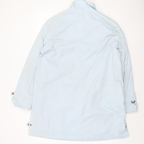 Four Seasons Women's Blue Long Rain Coat L Lightweight Water Resistant