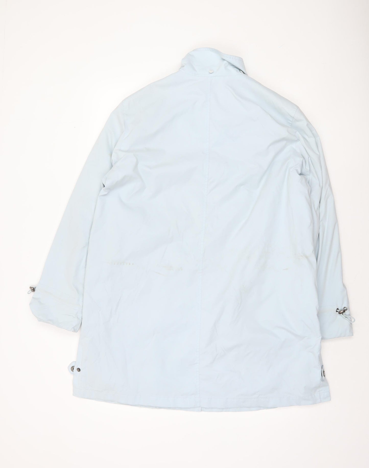 Four Seasons Women's Blue Long Rain Coat L Lightweight Water Resistant