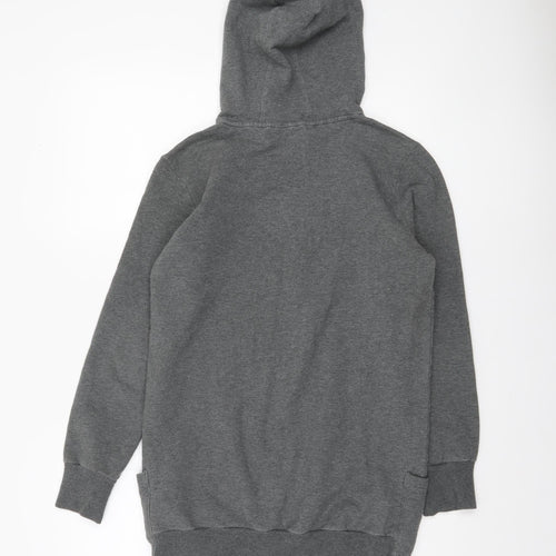 Adidas Women Grey Pullover Hoodie Size 10 Cotton Blend Logo Print