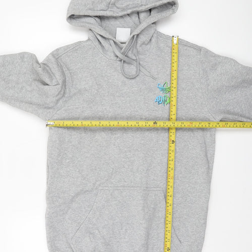 Adidas Men's Grey Pullover Hoodie S Logo Graphic Fleece Sweatshirt