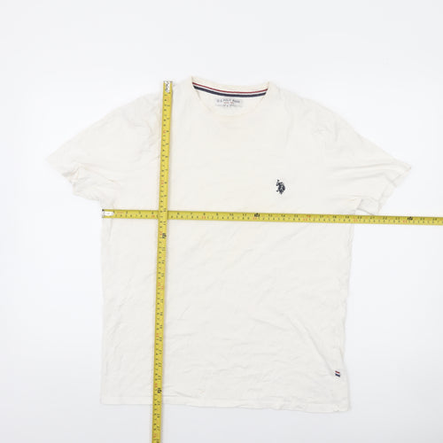 U.S. Polo Assn. Men's White Crew Neck Cotton T-Shirt Size M