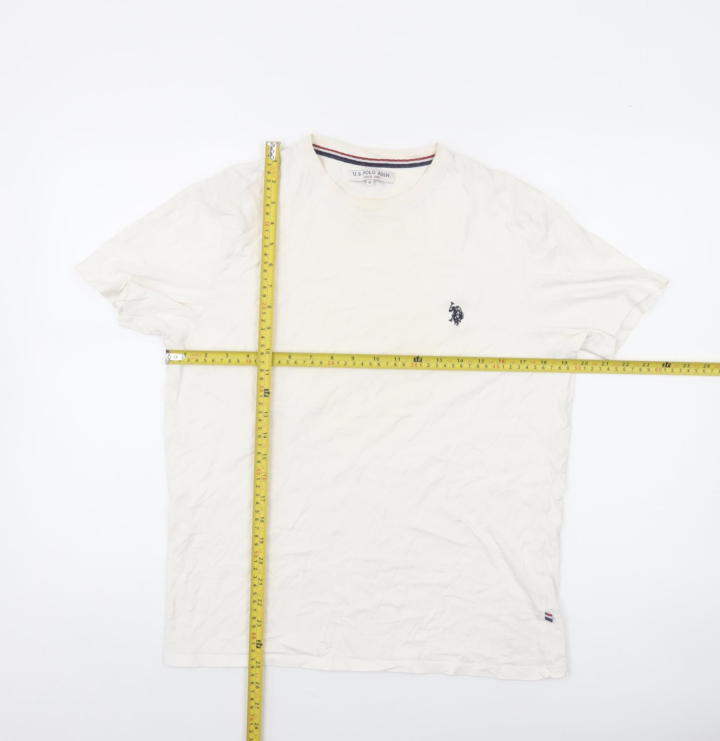 U.S. Polo Assn. Men's White Crew Neck Cotton T-Shirt Size M