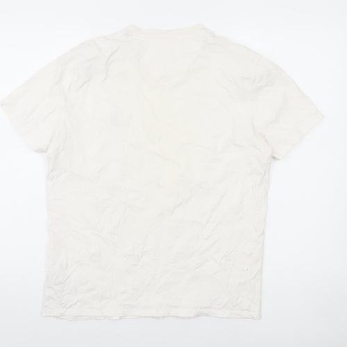 U.S. Polo Assn. Men's White Crew Neck Cotton T-Shirt Size M