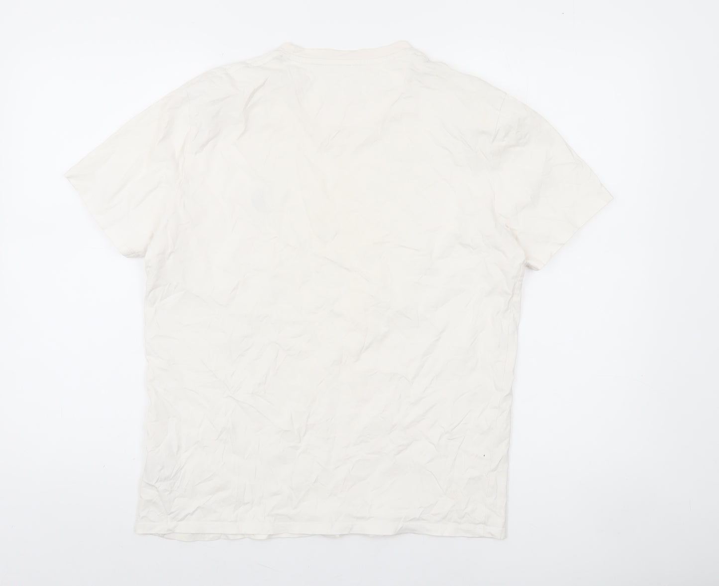 U.S. Polo Assn. Men's White Crew Neck Cotton T-Shirt Size M