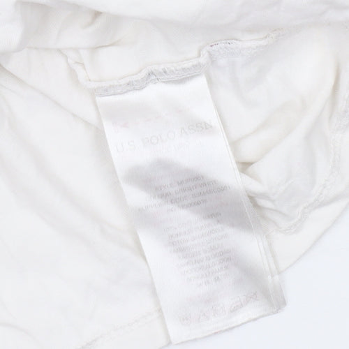 U.S. Polo Assn. Men's White Crew Neck Cotton T-Shirt Size M