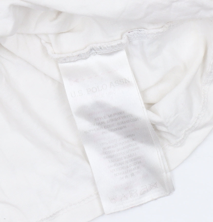 U.S. Polo Assn. Men's White Crew Neck Cotton T-Shirt Size M