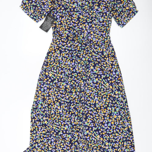 Marc Angelo Women's Multicoloured Floral Midi Fit & Flare Dress Size 8
