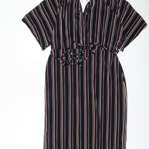 River Island Women’s Multicoloured Stripe Shift Dress Size 16
