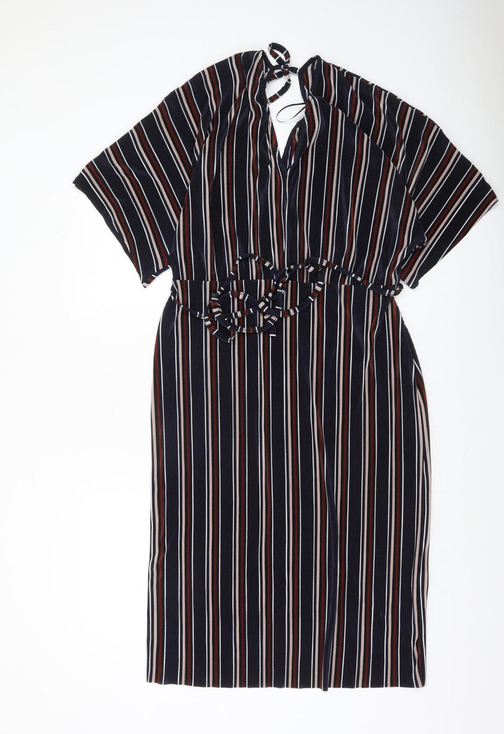 River Island Women’s Multicoloured Stripe Shift Dress Size 16
