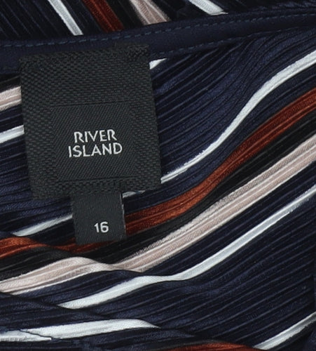 River Island Women’s Multicoloured Stripe Shift Dress Size 16