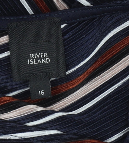River Island Women’s Multicoloured Stripe Shift Dress Size 16