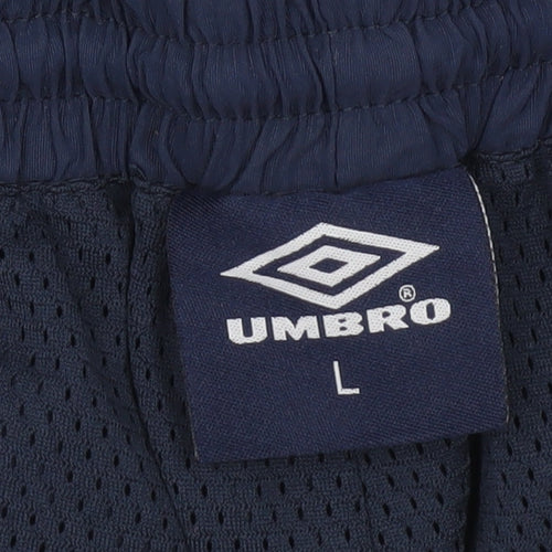 Umbro Men's Blue Ireland Football Sweatpants L Lightweight Nylon