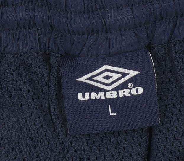 Umbro Men's Blue Ireland Football Sweatpants L Lightweight Nylon