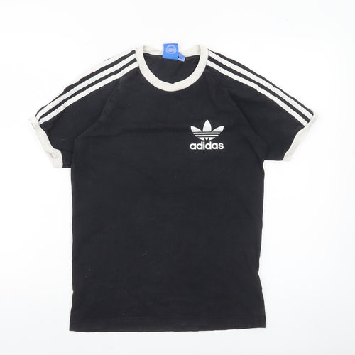 Adidas Women's Black Ringer Crew Neck Short Sleeve T-Shirt Size S