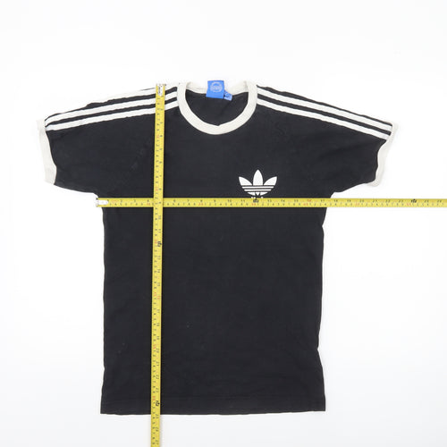 Adidas Women's Black Ringer Crew Neck Short Sleeve T-Shirt Size S