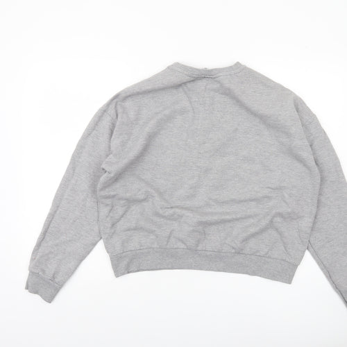 Disney Women’s Grey Stitch Sweatshirt Size 12/14 Crew Neck Pullover