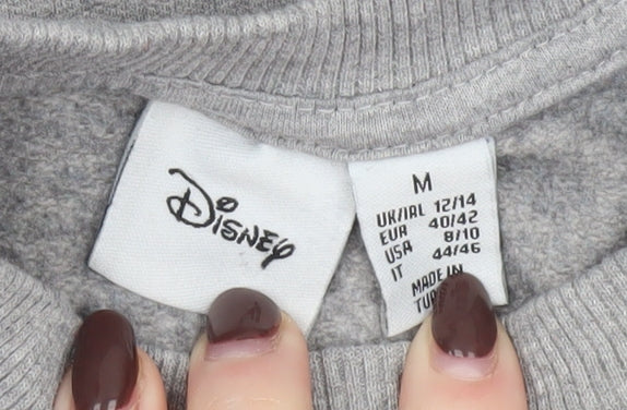 Disney Women’s Grey Stitch Sweatshirt Size 12/14 Crew Neck Pullover