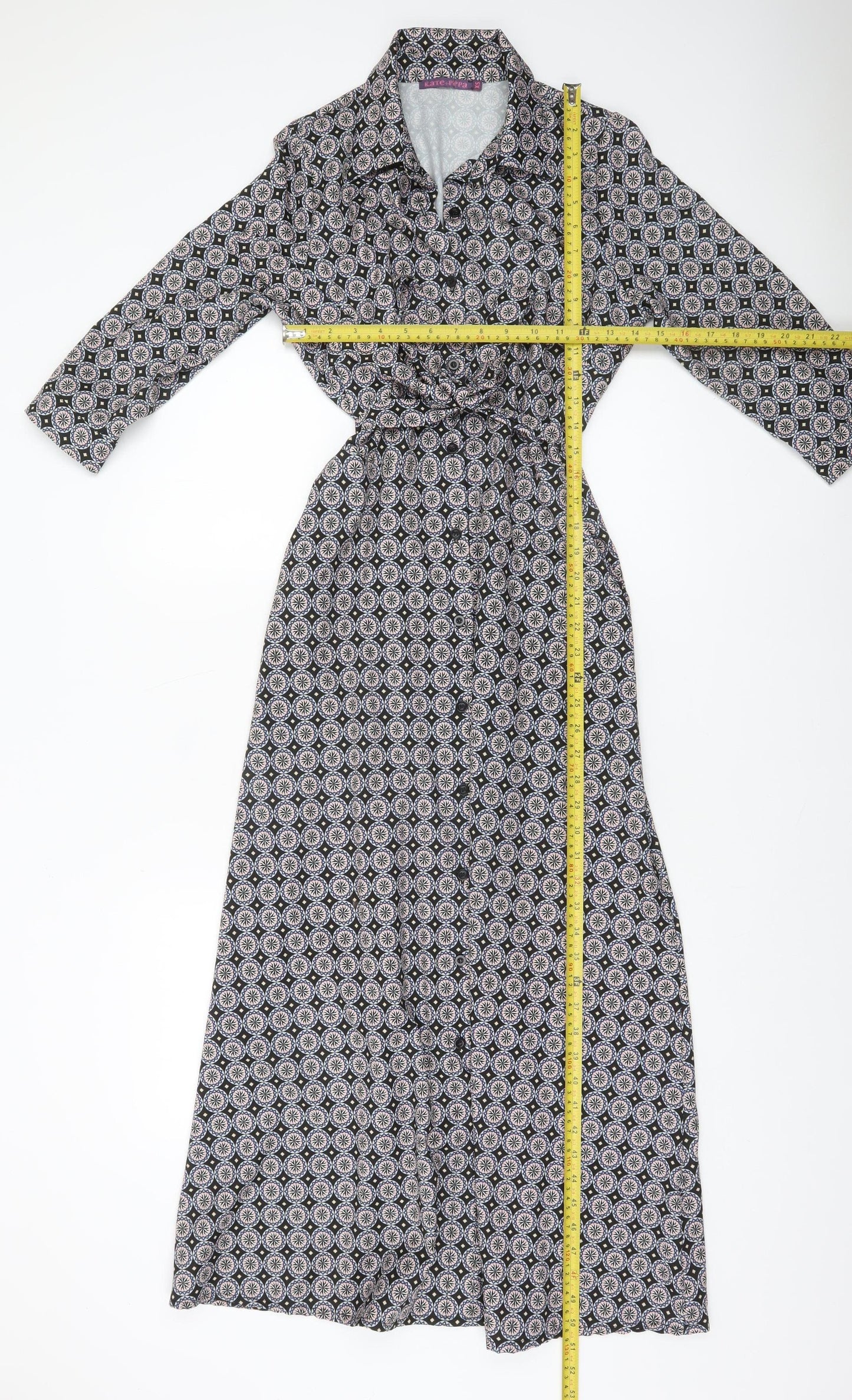 Kate & Pippa Women’s Multicoloured XS Long Geometric Shirt Dress