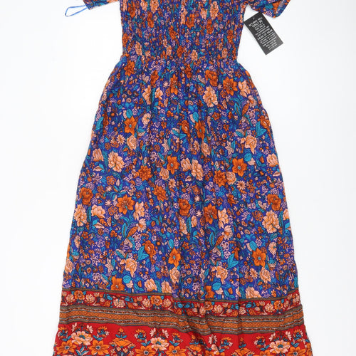 Marc Angelo Women Multicoloured Floral Off Shoulder Midi Dress Size 8