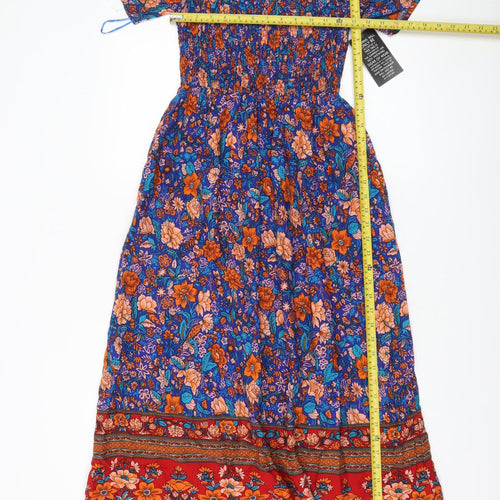 Marc Angelo Women Multicoloured Floral Off Shoulder Midi Dress Size 8