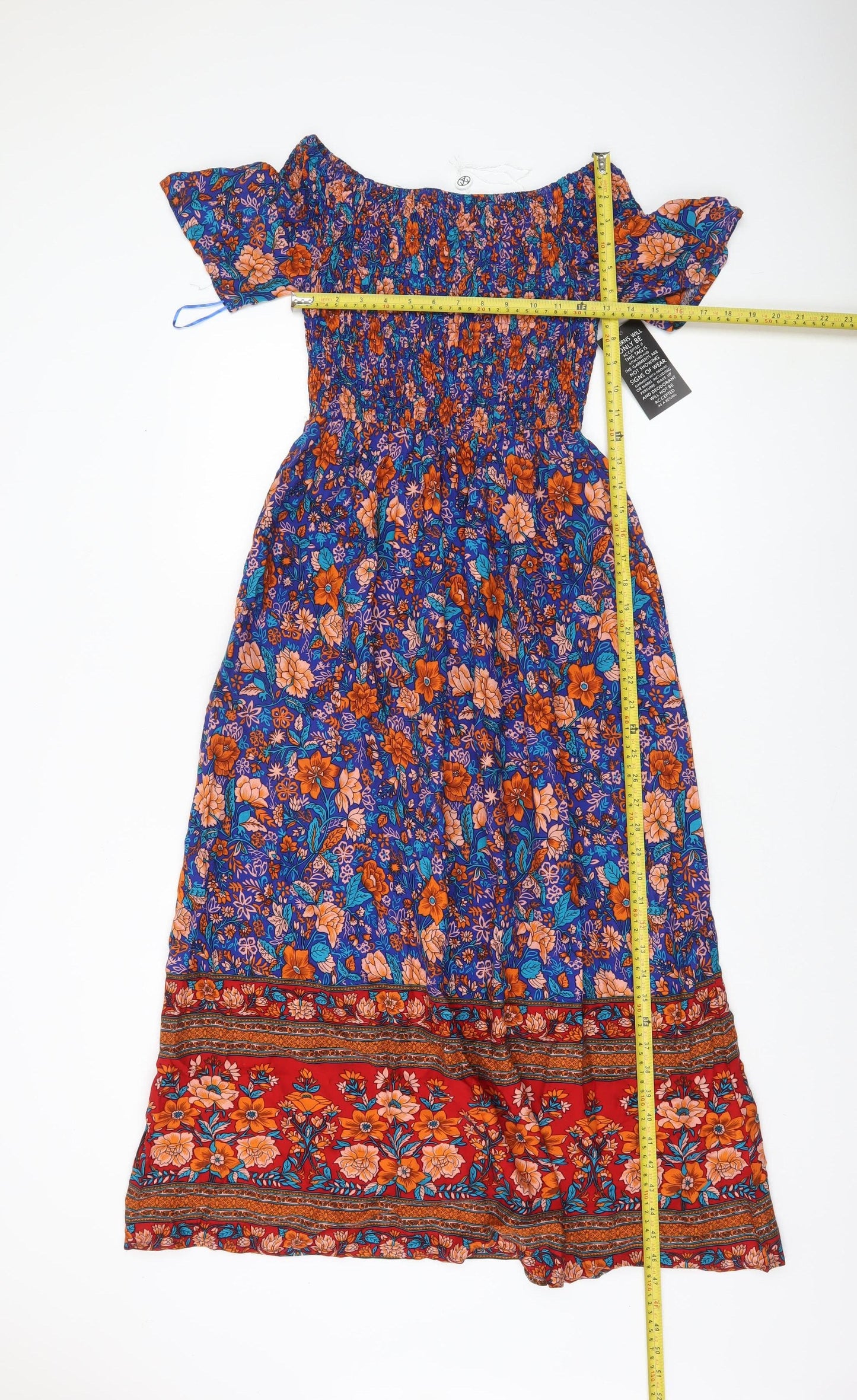 Marc Angelo Women Multicoloured Floral Off Shoulder Midi Dress Size 8
