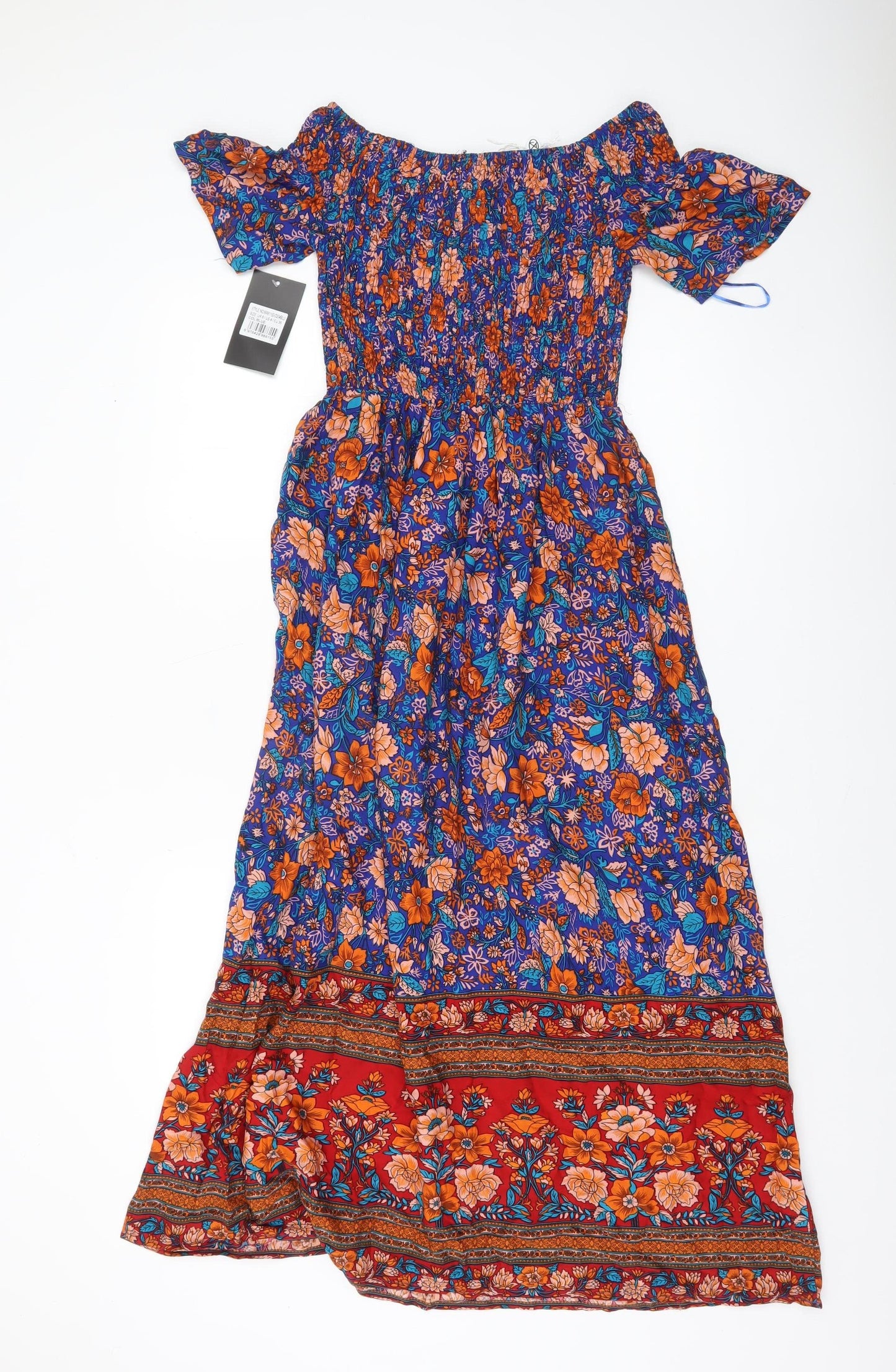 Marc Angelo Women Multicoloured Floral Off Shoulder Midi Dress Size 8