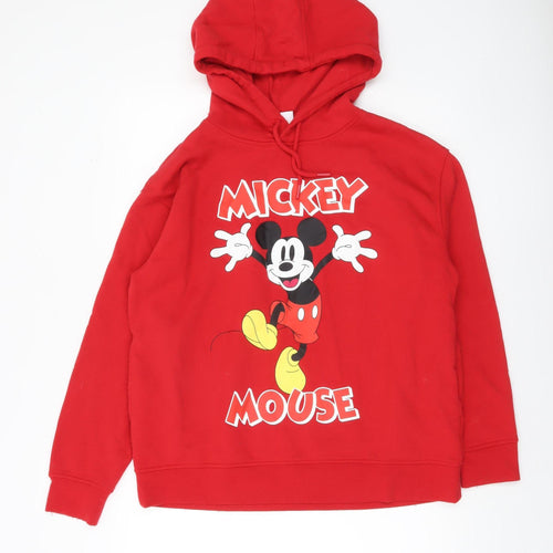 Disney Mickey Mouse Red Men's Pullover Hoodie Size M