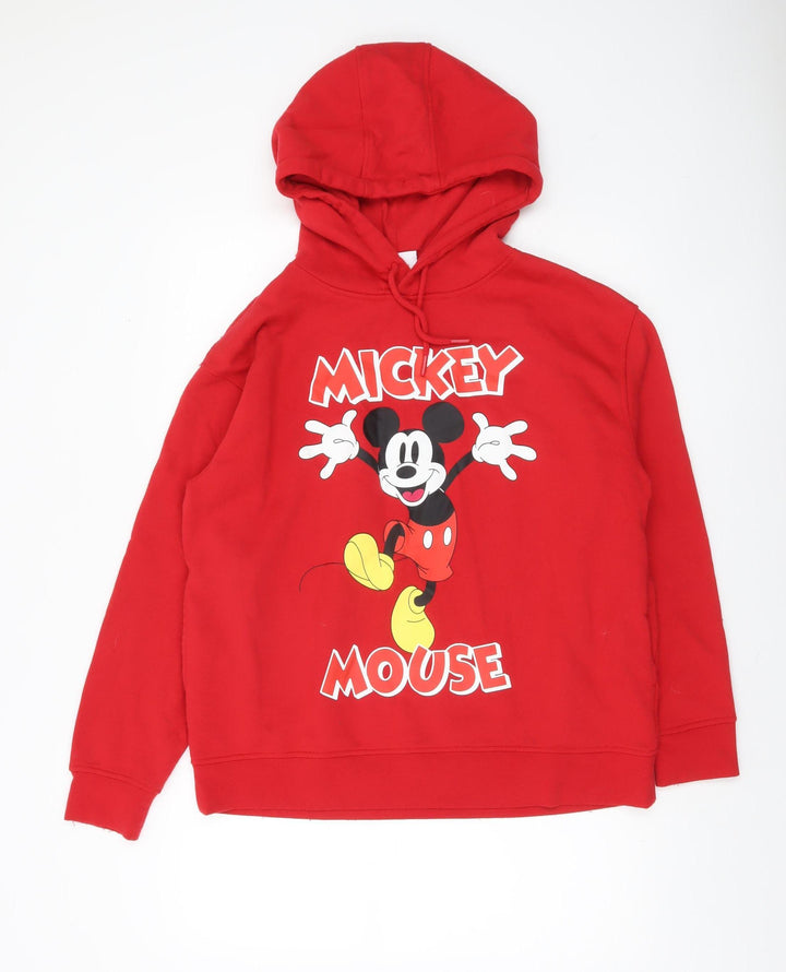 Disney Mickey Mouse Red Men's Pullover Hoodie Size M
