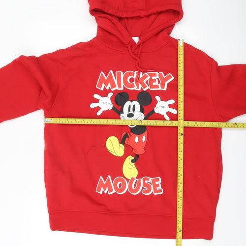 Disney Mickey Mouse Red Men's Pullover Hoodie Size M