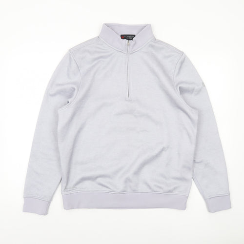 Palm Grove Men's Grey 1/4 Zip Sweatshirt Size M Regular Fit