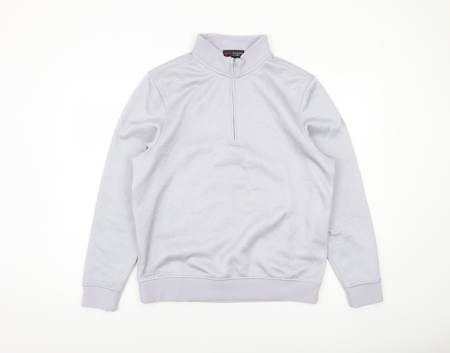 Palm Grove Men's Grey 1/4 Zip Sweatshirt Size M Regular Fit
