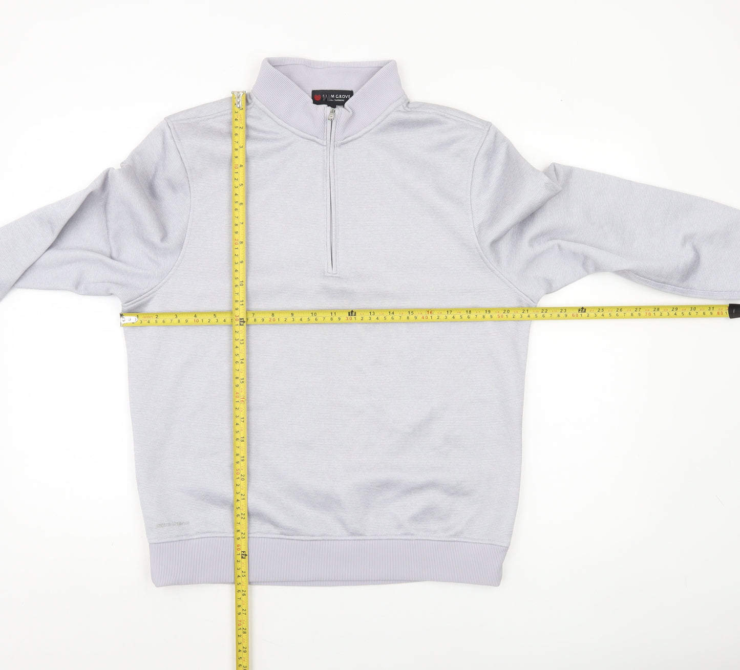 Palm Grove Men's Grey 1/4 Zip Sweatshirt Size M Regular Fit