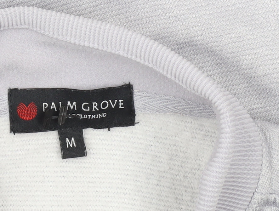 Palm Grove Men's Grey 1/4 Zip Sweatshirt Size M Regular Fit