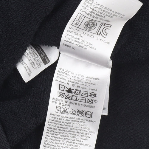 Levi's Men's Black Pullover Hoodie XS Regular Fit Graphic Cotton