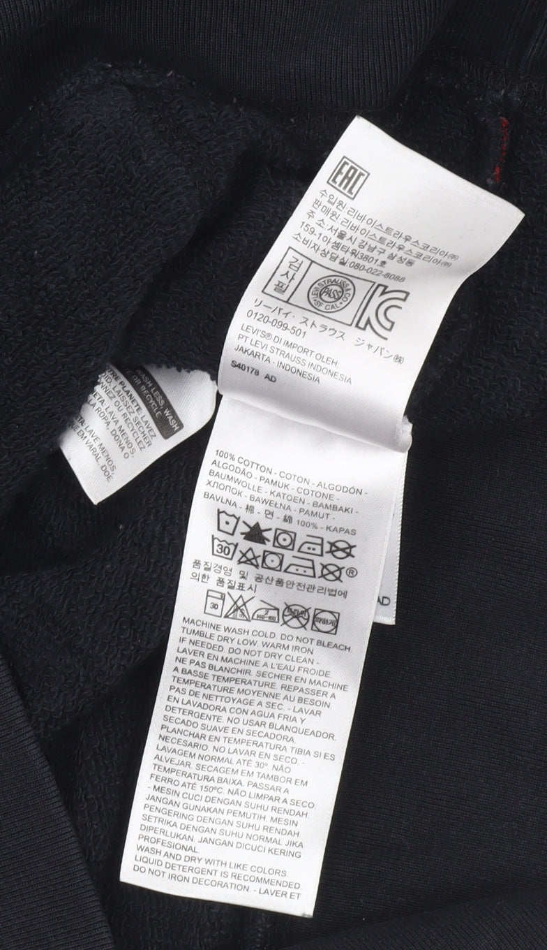 Levi's Men's Black Pullover Hoodie XS Regular Fit Graphic Cotton