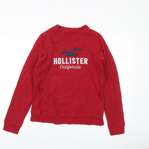 Hollister Womens Red Logo Pullover Sweatshirt Small